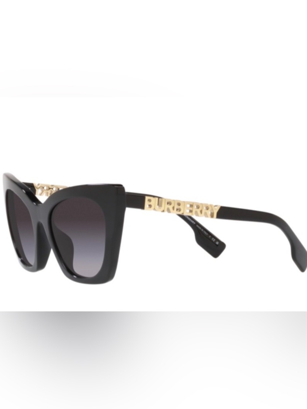 Burberry Black Sunglasses with Gold BURBERRY logo like new worn once